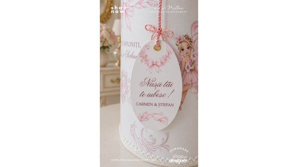 Trusou de Botez Bow Fairy Garden Personalizat pentru Fetițe 7